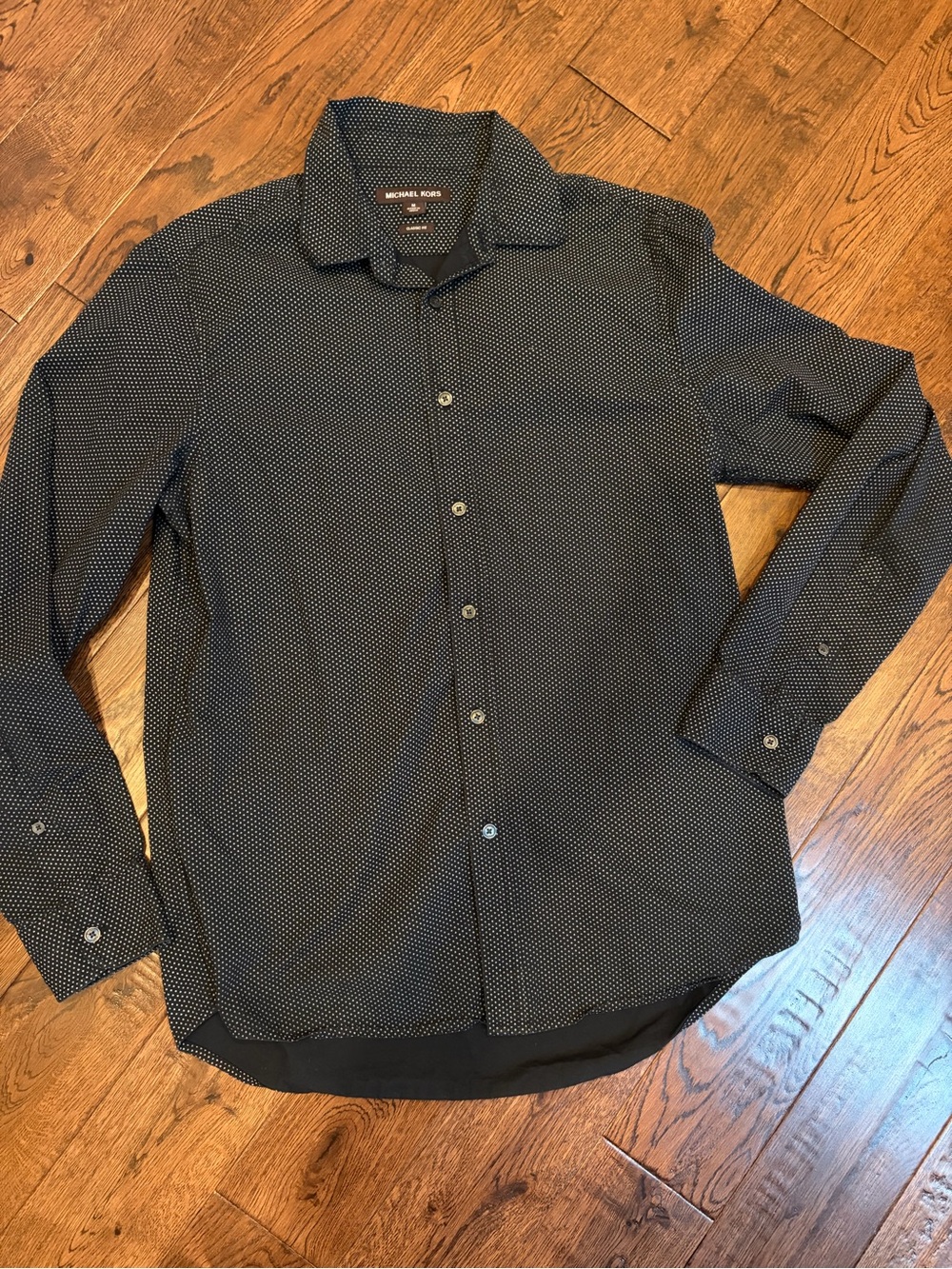 Michael Kors Men's Black Microdot Button-Up Shirt